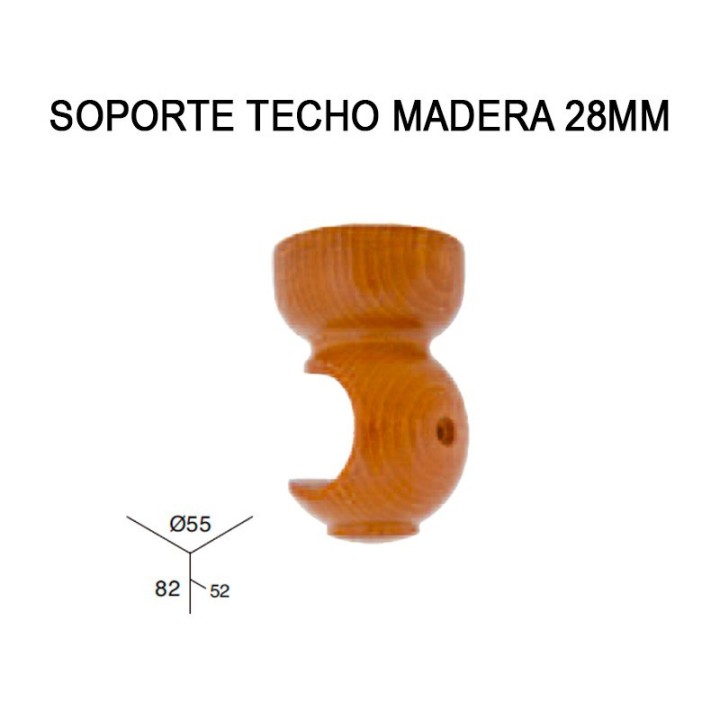 PACK 2 SOPORTES PARA TECHO DE MADERA Ø28MM