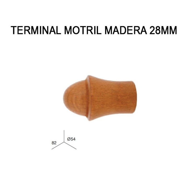 TERMINAL MOTRIL DE MADERA Ø28MM