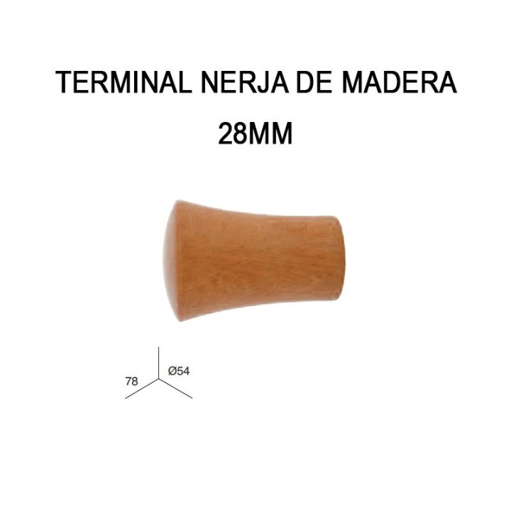 TERMINAL NERJA DE MADERA Ø28MM