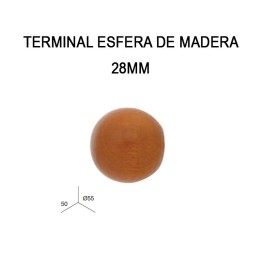 PACK 2 TERMINALES ESFERA DE MADERA Ø28MM