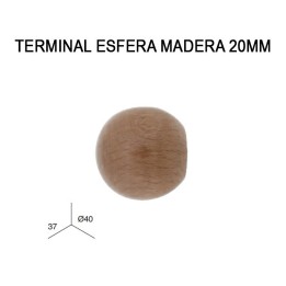 PACK 2 TERMINALES ESFERA DE MADERA Ø20MM