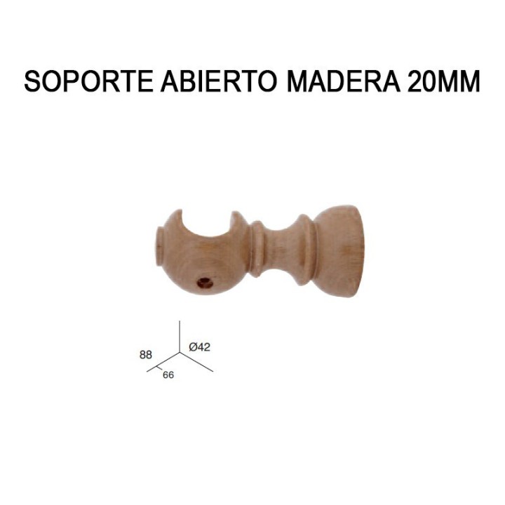 SOPORTE ABIERTO DE MADERA Ø20MM