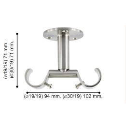 SOPORTE DOBLE TECHO Ø19-30MM