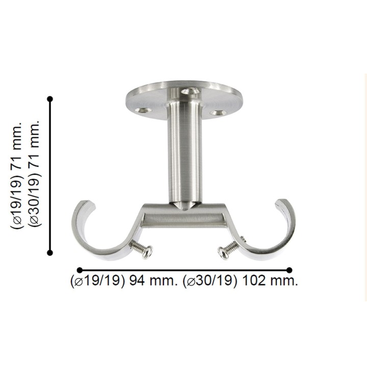 SOPORTE DOBLE TECHO Ø19-30MM