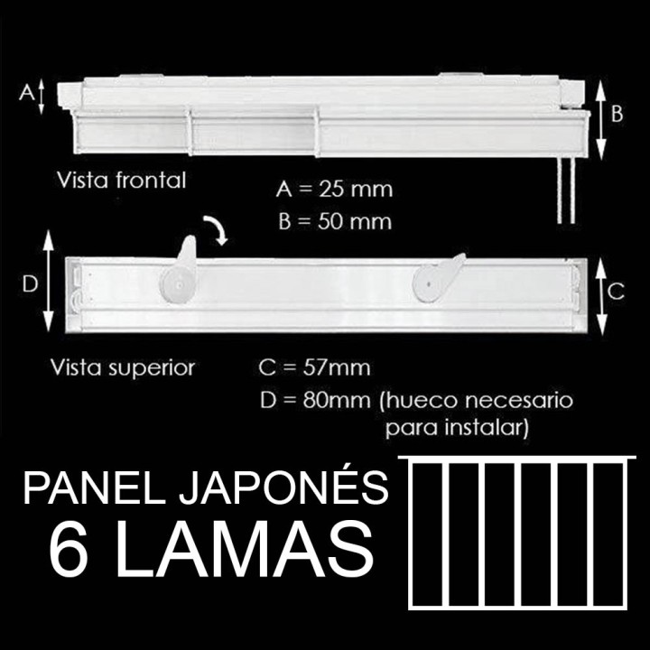 Riel de Panel Japonés de 6 lamas