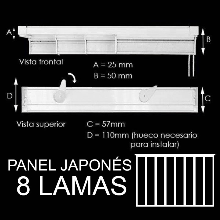 Riel Panel Japonés de 8 Lamas