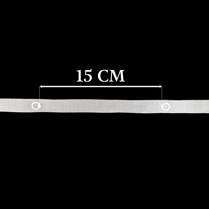 Cinta paquete con anillas paso 15 cm para estor