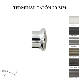 Pack 2 terminales tapón zirconio ø20mm