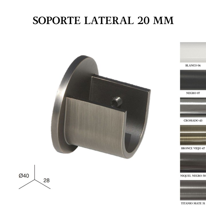 Pack 2 soportes laterales zirconio ø20mm