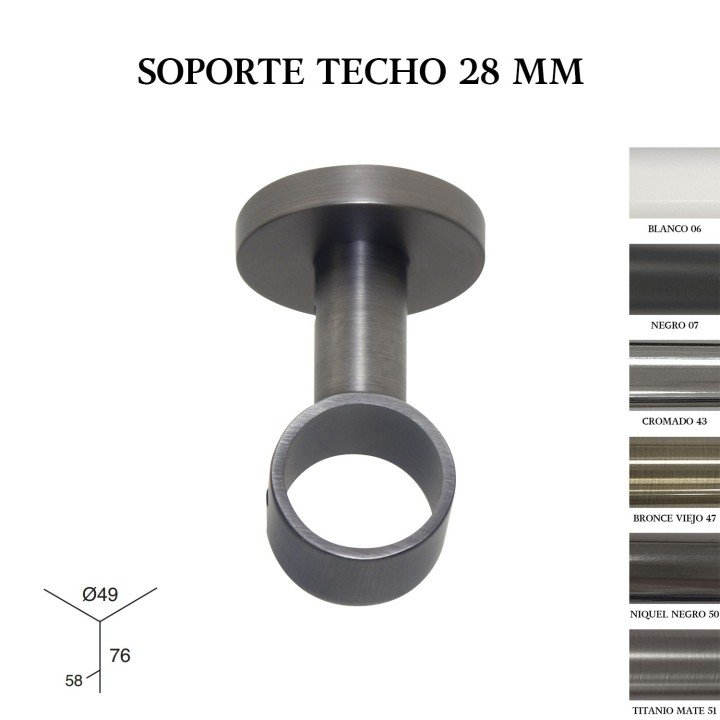 Soporte de techo zirconio ø28mm