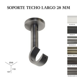 Soporte de techo largo abierto zirconio ø28mm
