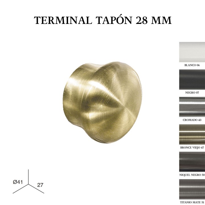 Pack 2 terminales tapón ø28mm