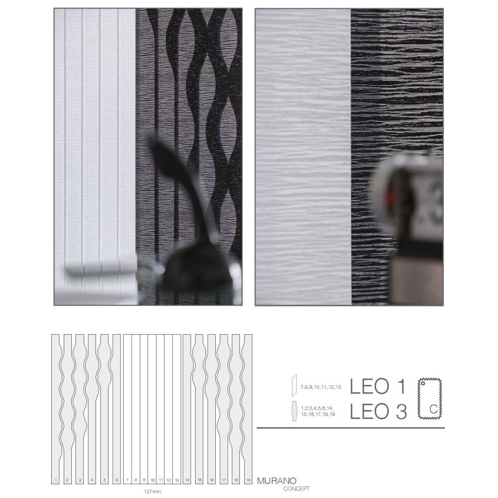 Cortinas verticales onduladas 127mm murano-c combi