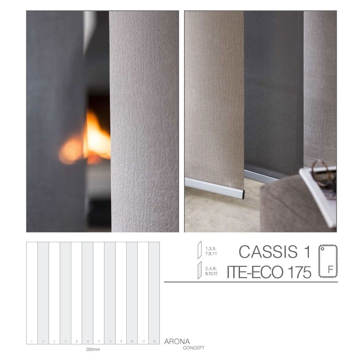 Cortinas lamas verticales 250mm arona-bf combi