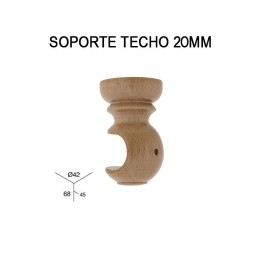 Pack 2 soportes techo de madera ø20mm