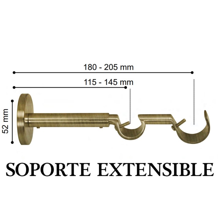 Conjunto doble barra cortina varadero cuero ø30/19