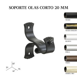 Pack 2 soportes olas corto forja de ø20mm