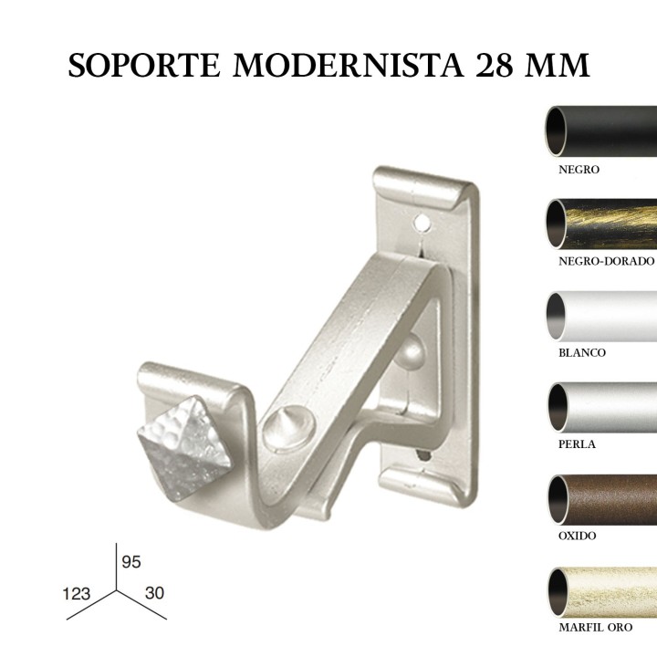 Soporte modernista forja de ø28mm