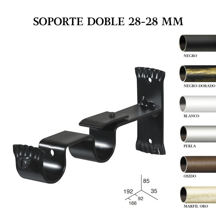 Soporte doble forja ø28-28mm