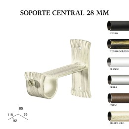 Pack 2 soportes centrales forja ø28mm