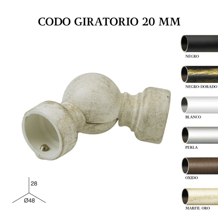 Codo giratorio forja ø20mm