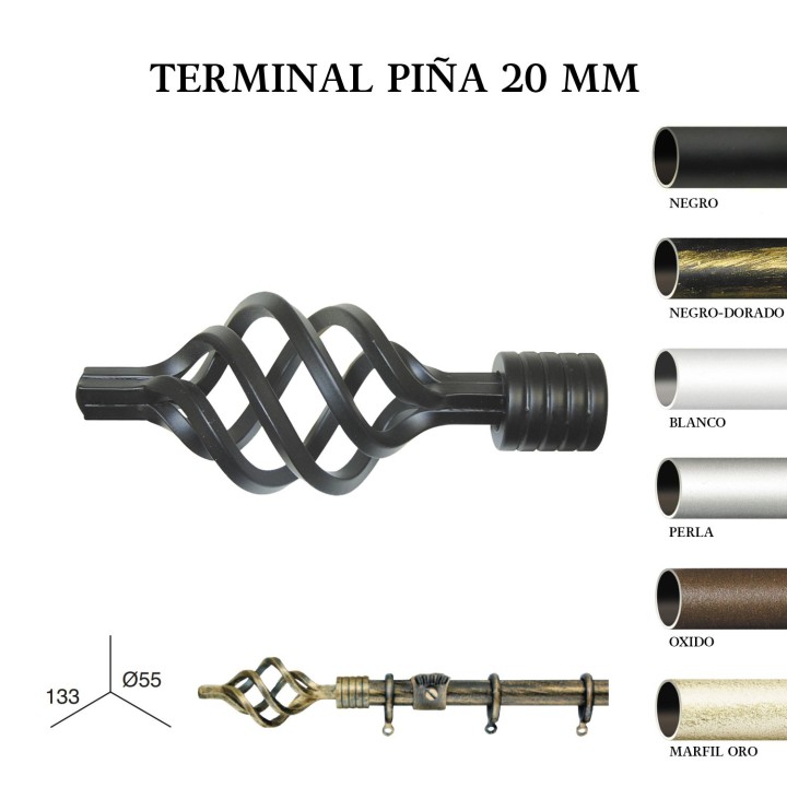 Terminal piña forja de ø20mm
