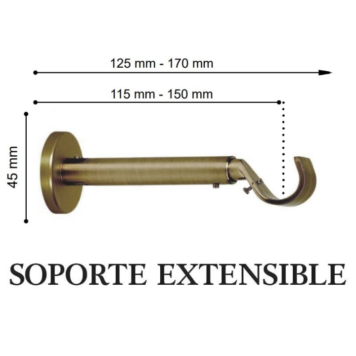 Conjunto barra cortina varadero cuero ø30