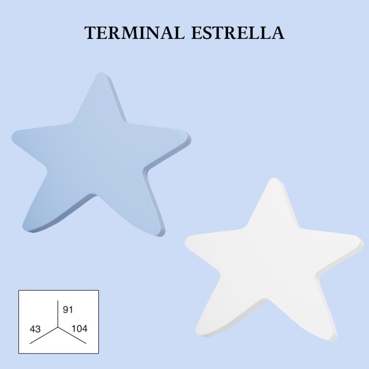 Terminal estrella madera 28mm