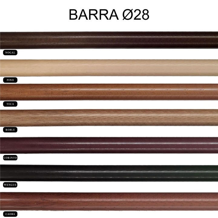 Barras para Cortinas de MADERA de 28 MM