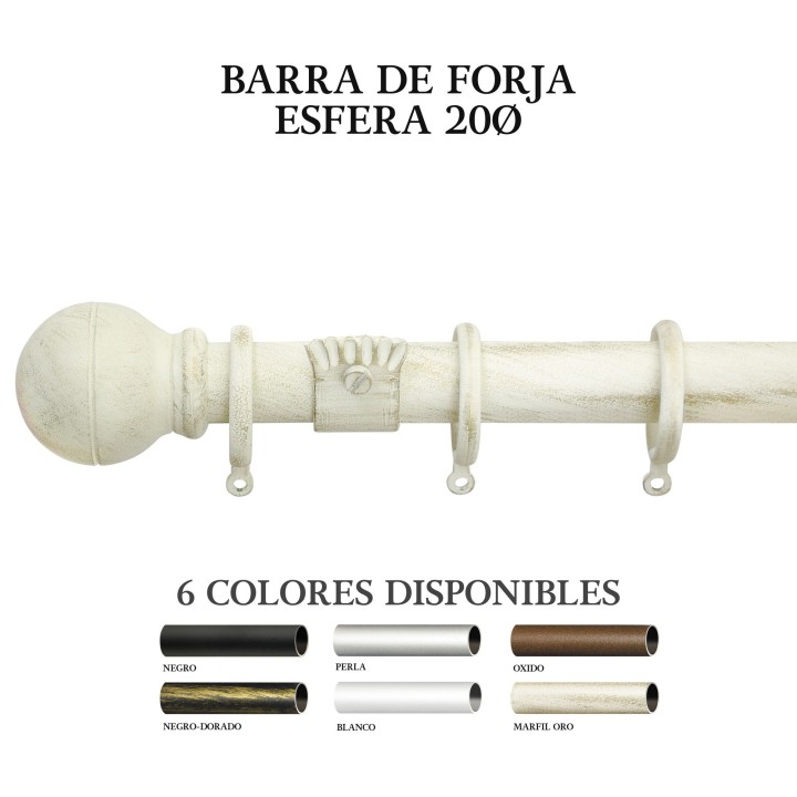 CONJUNTO BARRA ESFERA FORJA 20