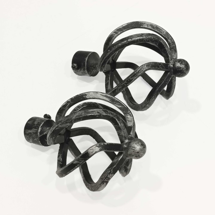 oferta PACK 2 TERMINALES FORJA 20MM FERIA NEGRO/PLATA