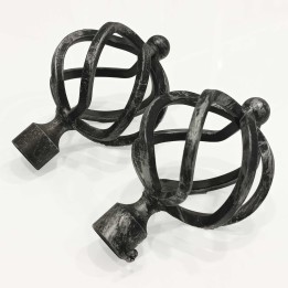 oferta PACK 2 TERMINALES FORJA 20MM FERIA NEGRO/PLATA