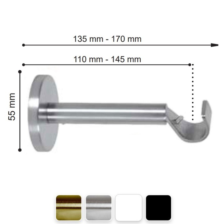 Soporte extensible varadero 12,5cm-17,5cm ø19mm