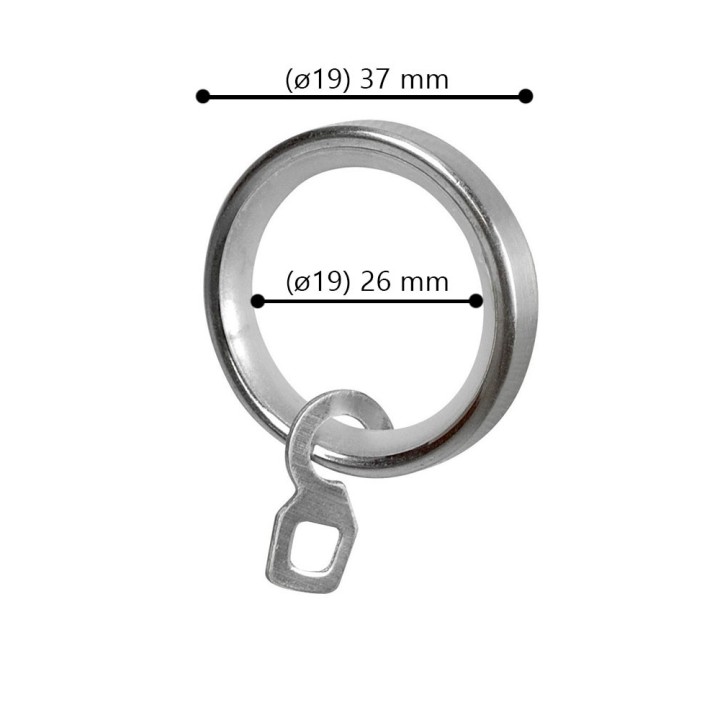 Pack 10 anillas planas con silenciador Infinity acero ø19 mm